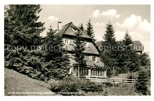 AK / Ansichtskarte Schonach_Schwarzwald Gasthaus zur Schwedenschanze Schonach Schwarzwald