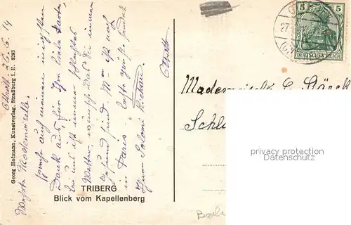 AK / Ansichtskarte Triberg_Schwarzwald Blick vom Kapellenberg Triberg Schwarzwald
