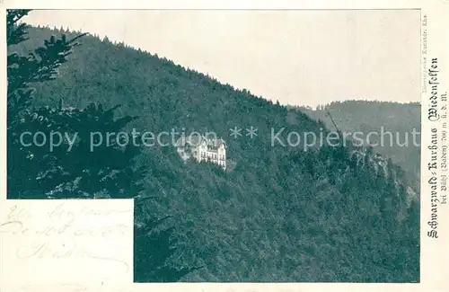 AK / Ansichtskarte Wiedenfelsen Kurhaus im Schwarzwald Wiedenfelsen