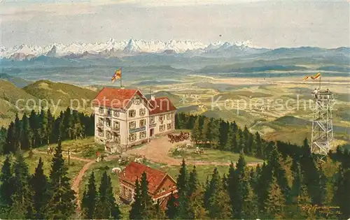 AK / Ansichtskarte Hochblauen Hotel Pension Alpen K?nstlerkarte Hochblauen
