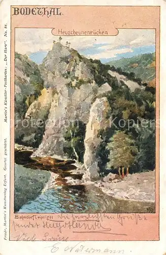 AK / Ansichtskarte Bodetal_Harz Heuscheunenr?cke K?nstlerkarte  Bodetal Harz