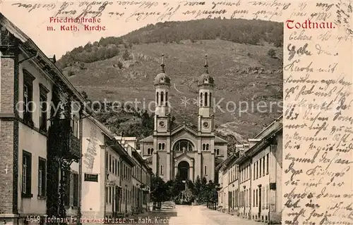 AK / Ansichtskarte Todtnau Friedrichsstrasse mit Kirche Todtnau