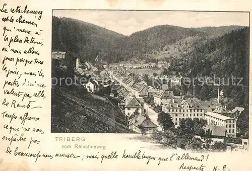 AK / Ansichtskarte Triberg_Schwarzwald Blick vom Retschenweg Triberg Schwarzwald