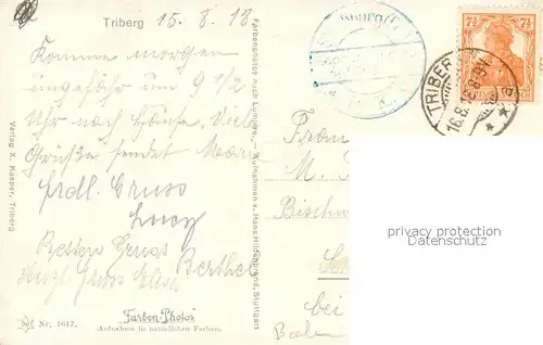 AK / Ansichtskarte Triberg_Schwarzwald  Triberg Schwarzwald