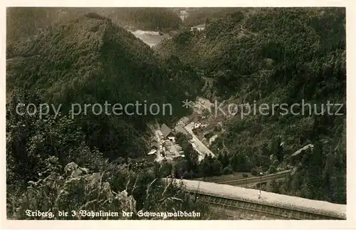 AK / Ansichtskarte Triberg_Schwarzwald 3 Bahnlinien der Schwarzwaldbahn Triberg Schwarzwald