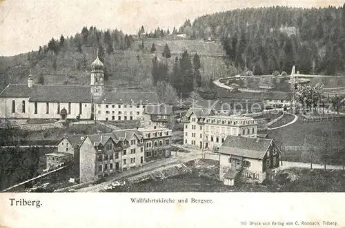 AK / Ansichtskarte Triberg_Schwarzwald Wallfahrtskirche und Bergsee Triberg Schwarzwald