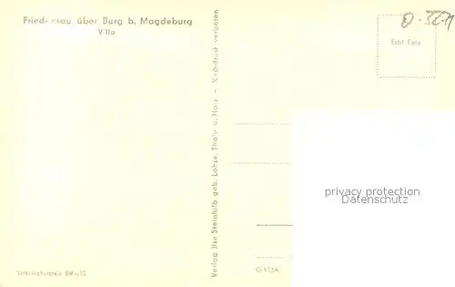 AK / Ansichtskarte Friedensau ?ber Burg bei Magdeburg Villa Friedensau