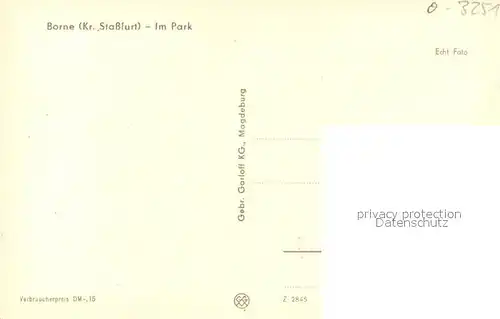 AK / Ansichtskarte Borne_Stassfurt Park Borne_Stassfurt