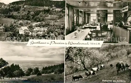 AK / Ansichtskarte Lautenbach_Renchtal Gasthaus Pension zur Wandersruh K?he am Sohlberg Rheinebene Lautenbach Renchtal