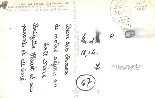 AK / Ansichtskarte Lautenbach_Renchtal Gasthaus Pension zur Wandersruh K?he am Sohlberg Rheinebene Lautenbach Renchtal