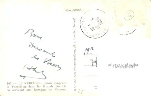 AK / Ansichtskarte Vercors_Le Vernaison dans les Grands Goulets Vercors_Le