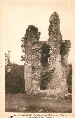 AK / Ansichtskarte Sainte Alvere Ruines de Chateu des Marquis de Lastange Sainte Alvere