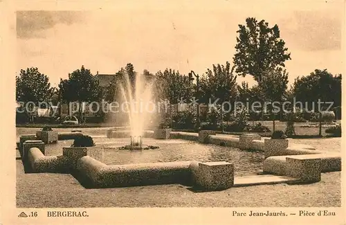 AK / Ansichtskarte Bergerac Parc Jean Jaures Piece d Eau Bergerac