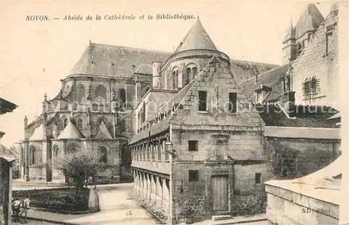 AK / Ansichtskarte Noyon_Oise Cathedrale et Bibliotheque Noyon_Oise
