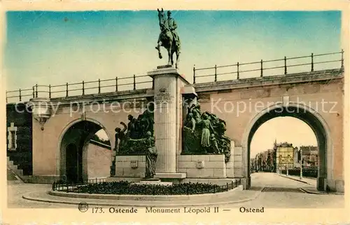 AK / Ansichtskarte Ostende_Oostende Monument Leopold II 