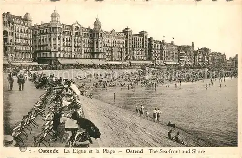 AK / Ansichtskarte Ostende_Oostende La Digue et la plage 
