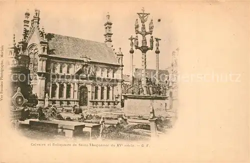 AK / Ansichtskarte Saint Thegonnec Calvaire et Reliquaire XVe siecle Saint Thegonnec