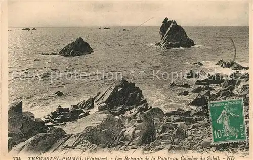 AK / Ansichtskarte Primel_Tregastel Les Brisants de la Pointe au Coucher du Soleil Primel_Tregastel
