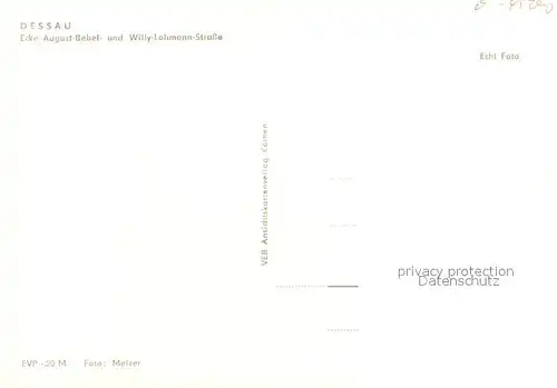 AK / Ansichtskarte Dessau Rosslau Ecke August Bebel Willy Lohmann Strasse Dessau Rosslau