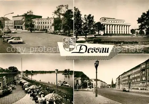 AK / Ansichtskarte Dessau Rosslau Hauptbahnhof Landestheater HO Gaststaette Kornhaus Dessau Rosslau