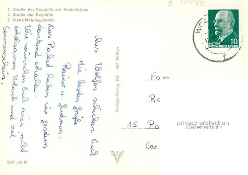 AK / Ansichtskarte Wolfen_Bitterfeld  Strasse der Republik Kinderkrippe Franz Mehring Strasse Wolfen Bitterfeld 