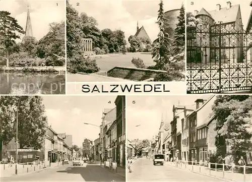AK / Ansichtskarte Salzwedel Pfefferteich Burggarten Strasse der Jugend  Salzwedel