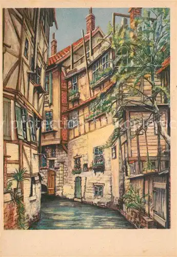 AK / Ansichtskarte Quedlinburg Klein Venedig Kuenstlerkarte Quedlinburg