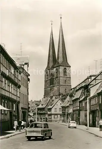 AK / Ansichtskarte Quedlinburg Poelkenstrasse Nikolaikirche Quedlinburg