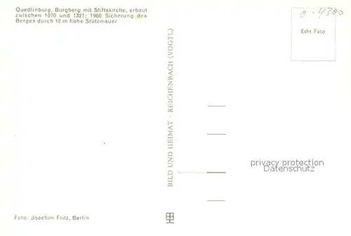 AK / Ansichtskarte Quedlinburg Burgberg Stiftskirche  Quedlinburg