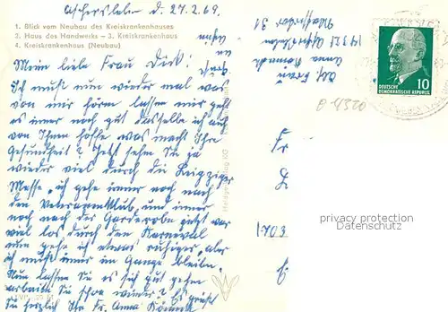 AK / Ansichtskarte Aschersleben Kreiskrankenhaus Haus des Handwers  Aschersleben