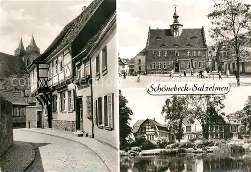 AK / Ansichtskarte Salzelmen_Bad Rosmarienstrasse Kreismuseum Schwanenteich Salzelmen_Bad