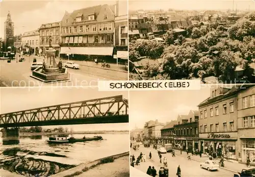 AK / Ansichtskarte Schoenebeck_Elbe Platz der Deutsch Sowjetischen Freundschaft Thaelmann Bruecke Schoenebeck Elbe