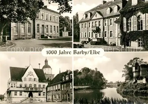 AK / Ansichtskarte Barby_Elbe Bahnhof Spezialschule Tierzucht Marktplatz Rathaus Prinzesschen Barby_Elbe