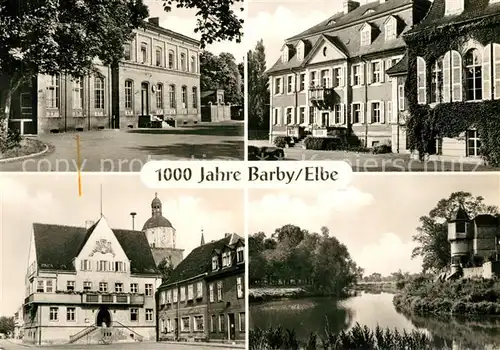 AK / Ansichtskarte Barby_Elbe Bahnhof Spezialschule Tierzucht Marktplatz Rathaus Prinzesschen Barby_Elbe