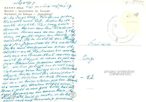 AK / Ansichtskarte Barby_Elbe Bahnhof Spezialschule Tierzucht Marktplatz Rathaus Prinzesschen Barby_Elbe
