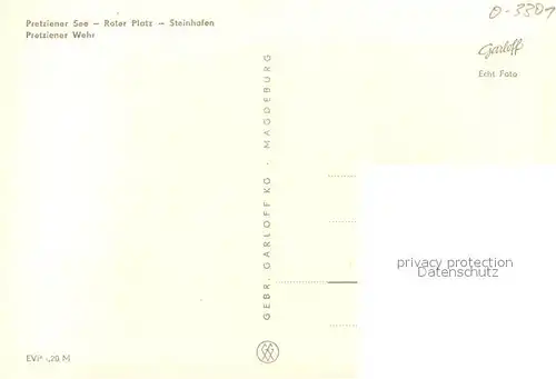 AK / Ansichtskarte Pretzien Pretziener See Roter Platz Steinhafen  Pretzien