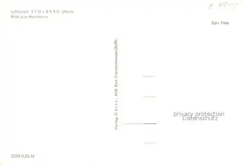 AK / Ansichtskarte Stolberg_Harz Hotel Weisses Ross Cafe am Markt Marktturm Stolberg Harz