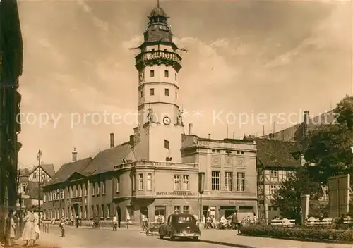 AK / Ansichtskarte Salzwedel Strasse der Jugend Hotel Schwarzer Adler Turm altes Rathaus Salzwedel