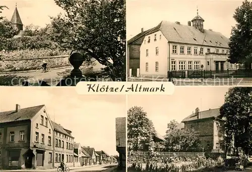 AK / Ansichtskarte Kloetze Kirche Mittelschule Schulstrasse Internat Fachschule Landwirtschaft Kloetze