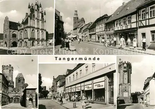 AK / Ansichtskarte Tangermuende Rathaus Ratslaube Leninstrasse Neustaedter Tor Eulenturm Tangermuende