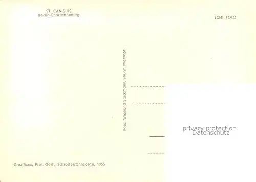 AK / Ansichtskarte Charlottenburg Sankt Canisius Cruzifixus Charlottenburg
