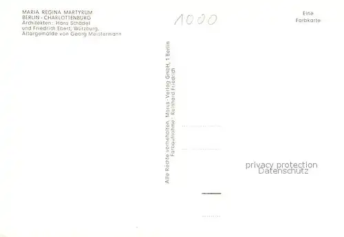 AK / Ansichtskarte Charlottenburg Maria Regina Martyrium Altargemaelde Charlottenburg
