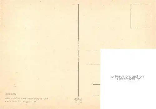 AK / Ansichtskarte Berlin Brandenburger Tor nach August 1961 Berlin