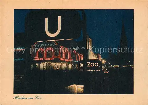 AK / Ansichtskarte Berlin Am Zoo Nachtaufnahme Berlin