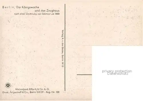 AK / Ansichtskarte Berlin Koenigswache Zeughaus nach Zeichnung von Gaertner Berlin