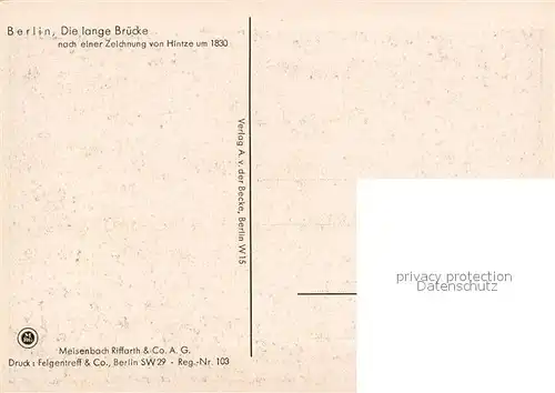 AK / Ansichtskarte Berlin Die lange Bruecke nach Zeichnung von Hintze Berlin