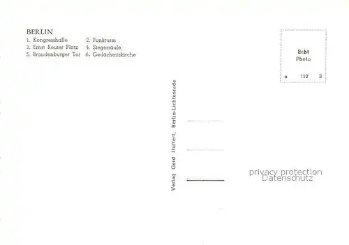 AK / Ansichtskarte Berlin Kongresshalle Funkturm Siegessaeule Brandenburger Tor Gedaechtniskirche Berlin