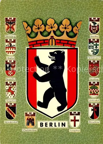 AK / Ansichtskarte Berlin Wappen der Bezirke Berlin