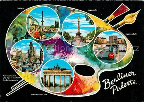 AK / Ansichtskarte Berlin Funkturm Siegessaeule Stadtautobahn Brandenburger Tor  Berlin