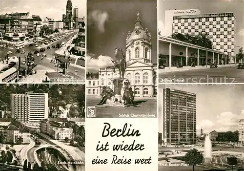 AK / Ansichtskarte Berlin Kurfuerstendamm Hilton Hotel Schloss Charlottenburg  Berlin